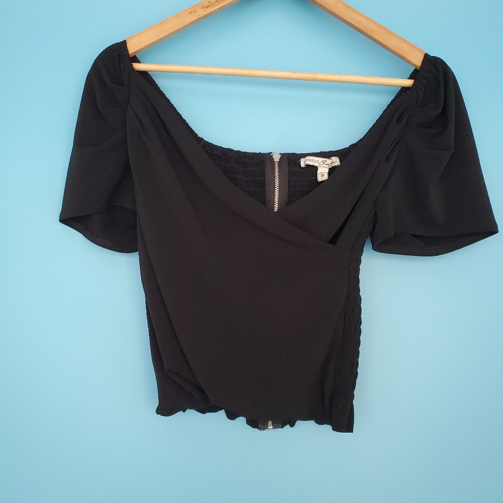 Express Size XS Black Short Sleeve Blouse
